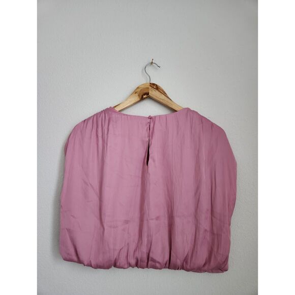 ASTR the Label Pink Pleated Bubble Hem Blouse | Size L - Picture 4 of 6